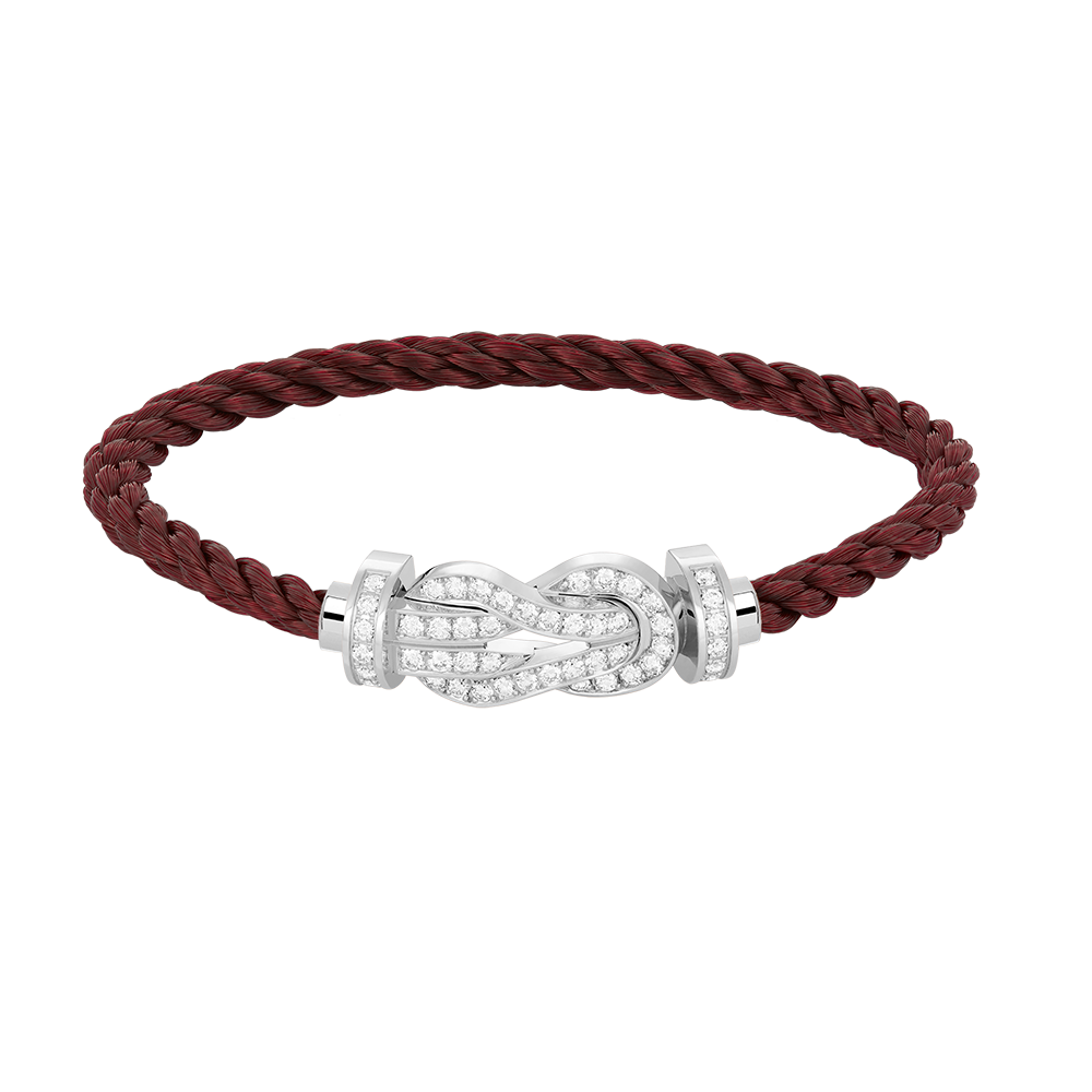 [CharmAmor]CHANCE LARGE 8 FIGURE BUCKLE FULL DIAMOND BRACELET SILVER