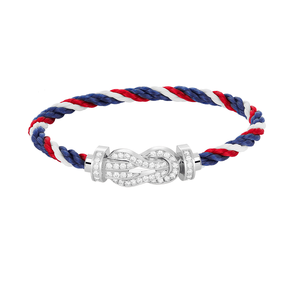 [CharmAmor]CHANCE LARGE 8 FIGURE BUCKLE FULL DIAMOND BRACELET SILVER