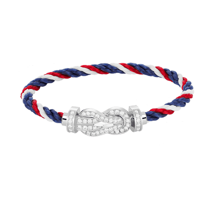 [CharmAmor]CHANCE LARGE 8 FIGURE BUCKLE FULL DIAMOND BRACELET SILVER