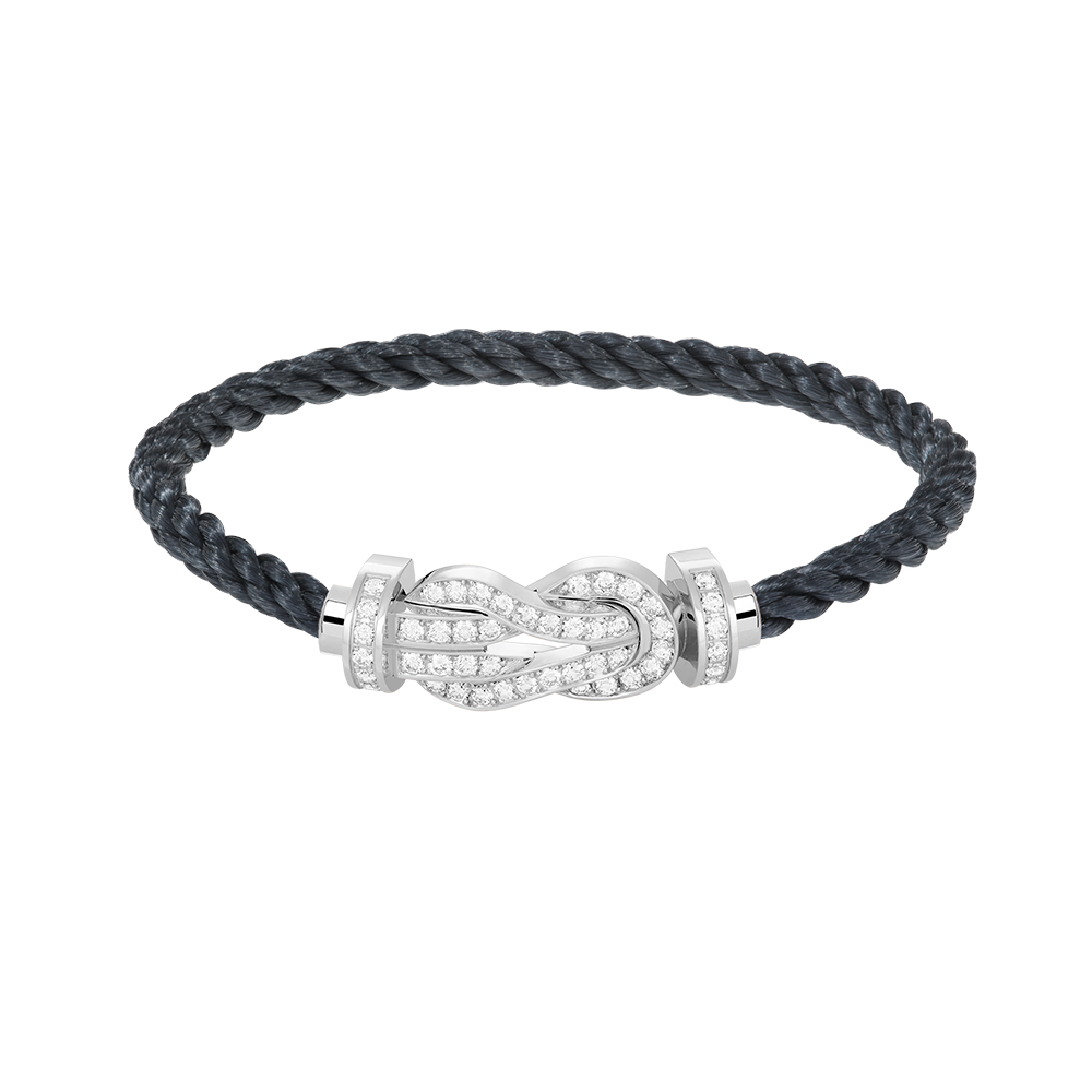 [CharmAmor]CHANCE LARGE 8 FIGURE BUCKLE FULL DIAMOND BRACELET SILVER