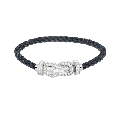 [CharmAmor]CHANCE LARGE 8 FIGURE BUCKLE FULL DIAMOND BRACELET SILVER