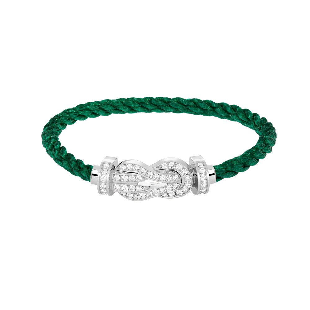 [CharmAmor]CHANCE LARGE 8 FIGURE BUCKLE FULL DIAMOND BRACELET SILVER