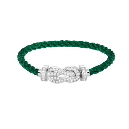 [CharmAmor]CHANCE LARGE 8 FIGURE BUCKLE FULL DIAMOND BRACELET SILVER