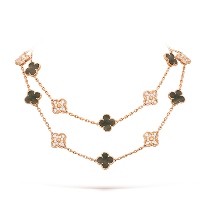 [CharmAmor]CLOVER 20 MOTIFS DARK MOP DIAMOND  NECKLACE