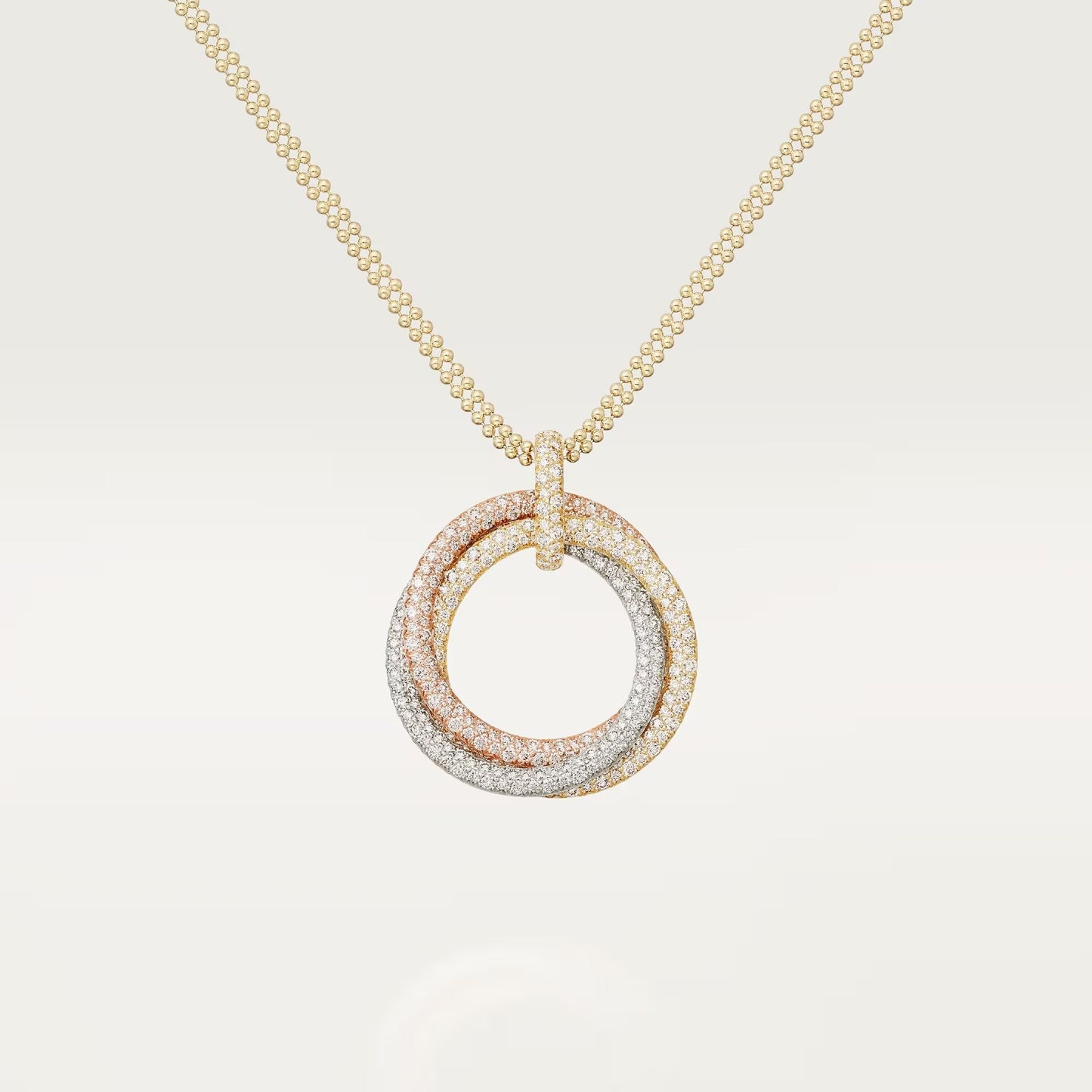 [CharmAmor]TRINITY LARGE FULL DIAMOND  NECKLACE
