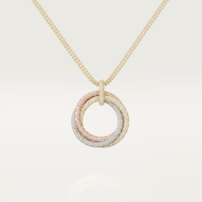 [CharmAmor]TRINITY LARGE FULL DIAMOND  NECKLACE