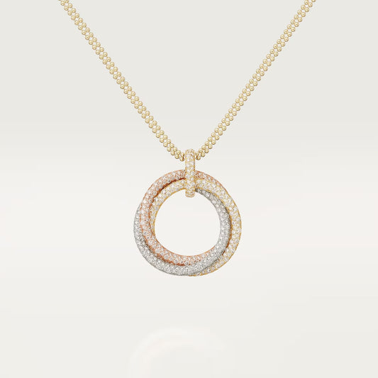 [CharmAmor]TRINITY LARGE FULL DIAMOND  NECKLACE