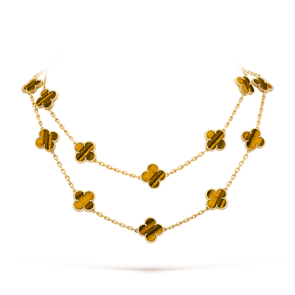 [CharmAmor]CLOVER 20 MOTIFS TIGER EYE ROSE GOLD