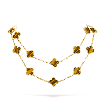 [CharmAmor]CLOVER 20 MOTIFS TIGER EYE ROSE GOLD