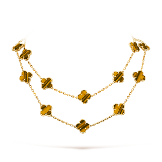 [CharmAmor]CLOVER 20 MOTIFS TIGER EYE ROSE GOLD