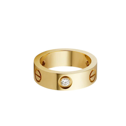 [CharmAmor]LOVE 5.5MM 3 DIAMOND RING