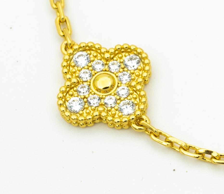 [CharmAmor]CLOVER BRACELET 5 MOTIFS GOLD DIAMOND