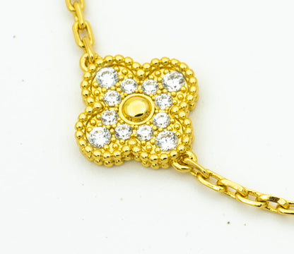 [CharmAmor]CLOVER BRACELET 5 MOTIFS GOLD DIAMOND