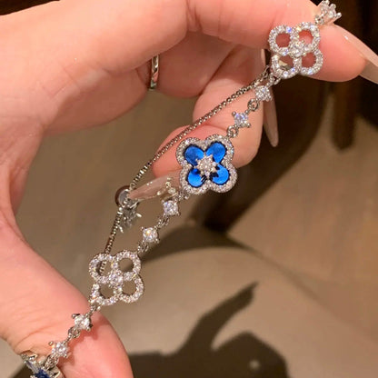 [CharmAmor]CLOVER 5 MOTIF PINK BLUE RED WHITE BRACELET