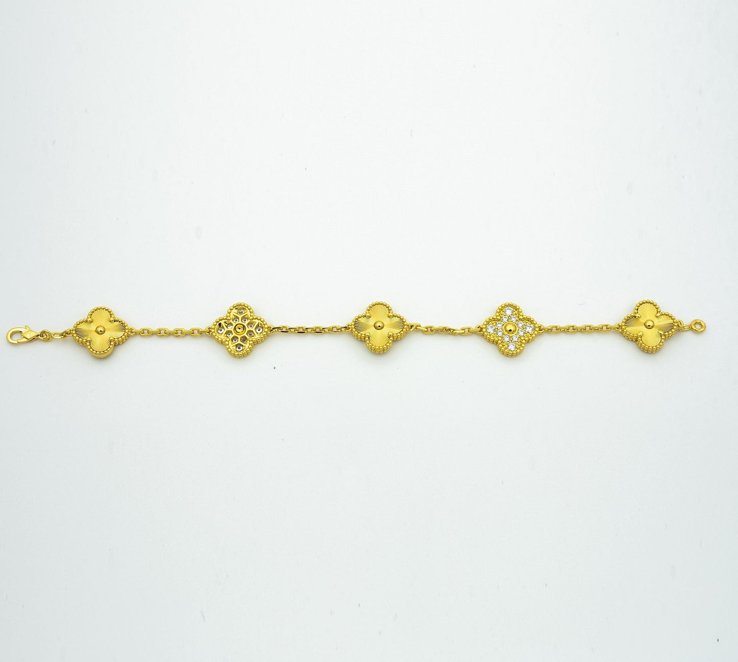 [CharmAmor]CLOVER BRACELET 5 MOTIFS GOLD DIAMOND