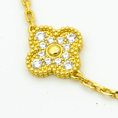 [CharmAmor]CLOVER BRACELET 5 MOTIFS GOLD DIAMOND