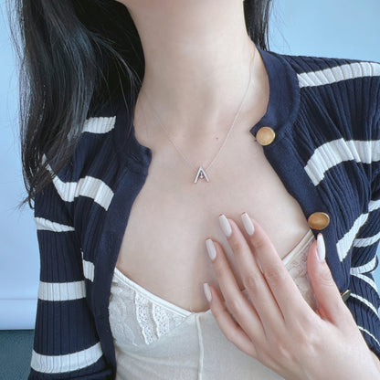 [CharmAmor]Sparkling "A" Shape Necklace