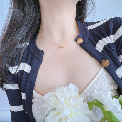 [CharmAmor]Sparkling "A" Shape Necklace