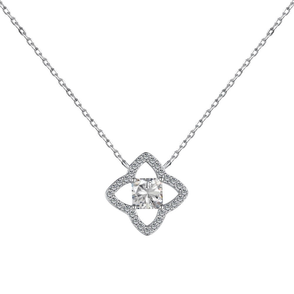 [CharmAmor]Exquisite Flower Shape Princess Cut Necklace
