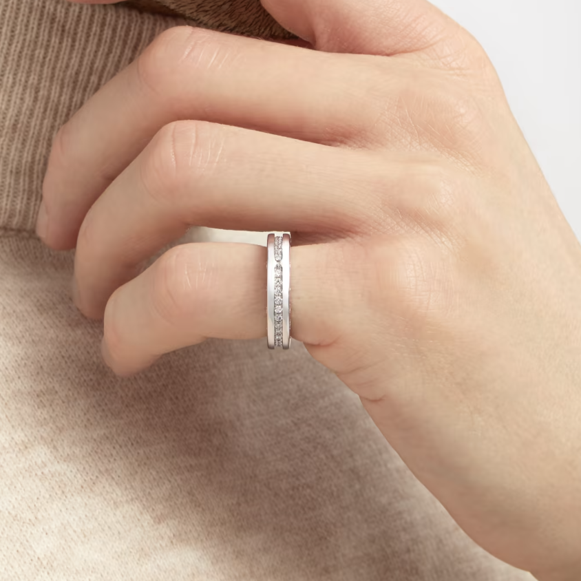 [CharmAmor]ZERO 1 ONE-BAND PAVED DIAMONDS ON THE SPIRAL RING