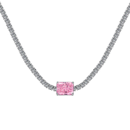 [CharmAmor]2.0 carat Ornate Emerald Cut Necklace
