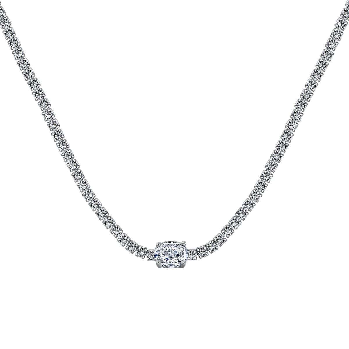 [CharmAmor]1.0 Carat Shining Oval Cut Necklace