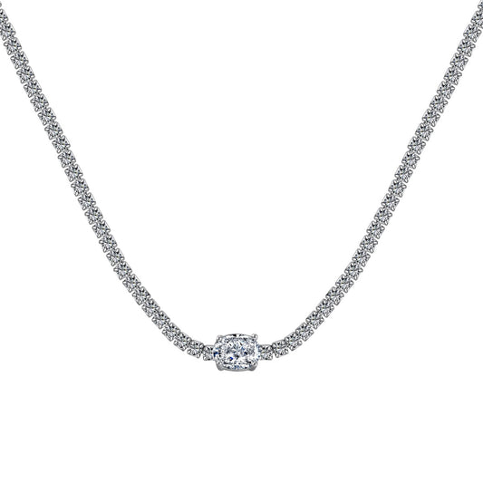 [CharmAmor]1.0 Carat Shining Oval Cut Necklace