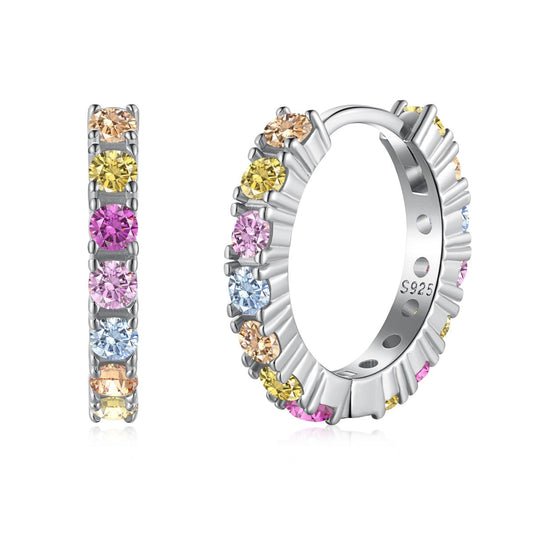 [CharmAmor]Radiant Colorful Round Cut Earrings