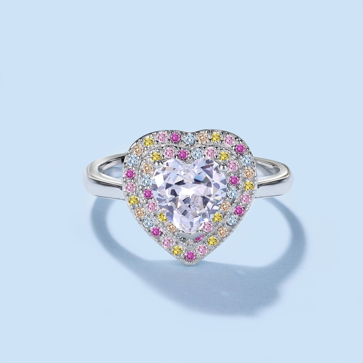 [CharmAmor]Delicate Ebullient Heart Shape Wedding Ring