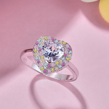 [CharmAmor]Delicate Ebullient Heart Shape Wedding Ring