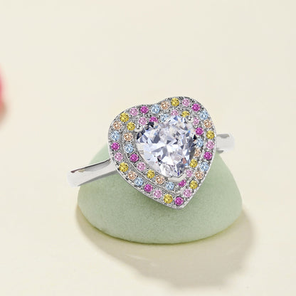 [CharmAmor]Delicate Ebullient Heart Shape Wedding Ring