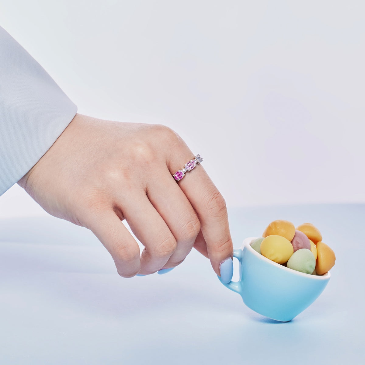 [CharmAmor]Unique Colorful Emerald Cut Party Ring