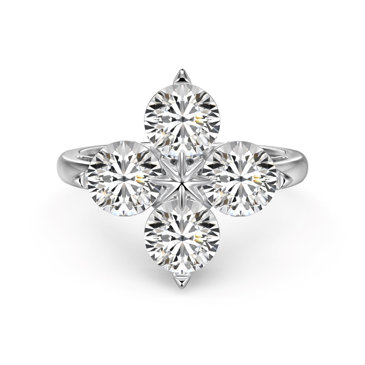 [CharmAmor]Four-Leaf Clover Eight-Pointed Star Ring