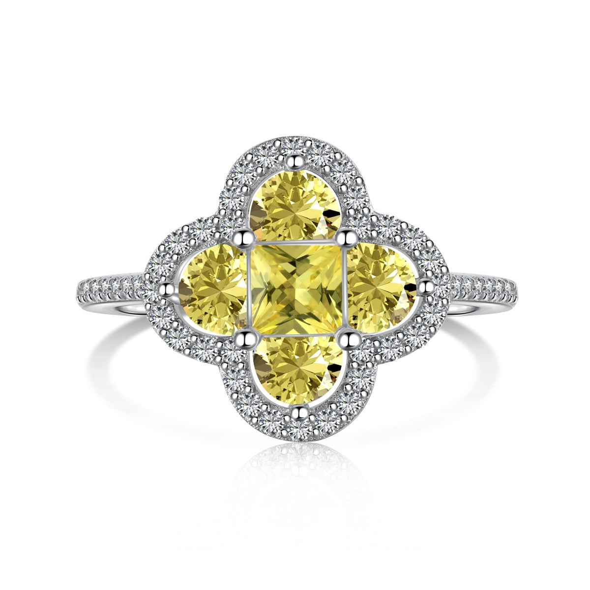 [CharmAmor]Luxurious Eternity Flower Shape Banquet Ring