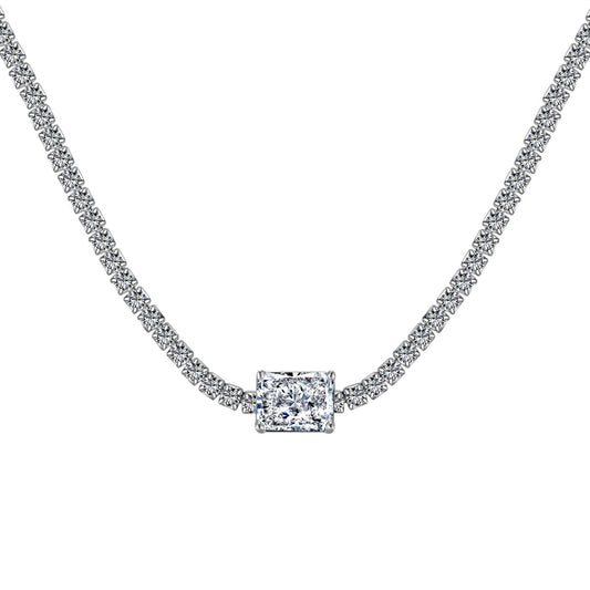 [CharmAmor]2.0 carat Ornate Emerald Cut Necklace