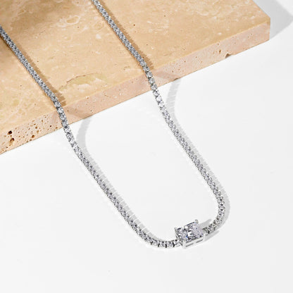 [CharmAmor]2.0 carat Ornate Emerald Cut Necklace