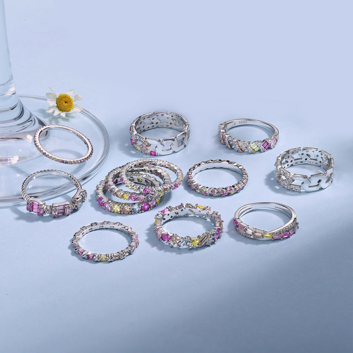 [CharmAmor]Radiant Sparkling Round Cut Daily Ring