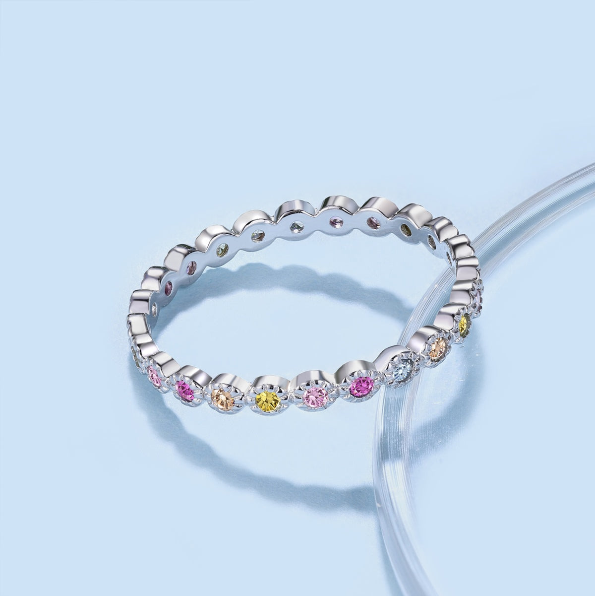 [CharmAmor]Radiant Sparkling Round Cut Daily Ring