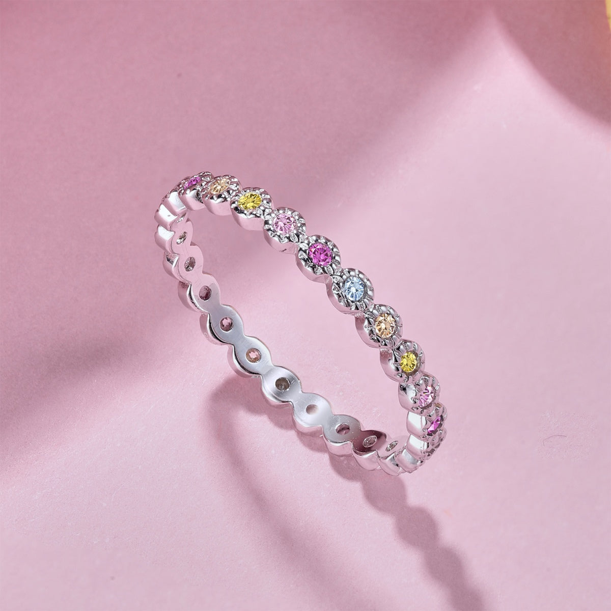 [CharmAmor]Radiant Sparkling Round Cut Daily Ring
