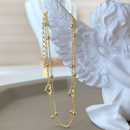 [CharmAmor]Dainty Double Layer Love Heart Bracelet