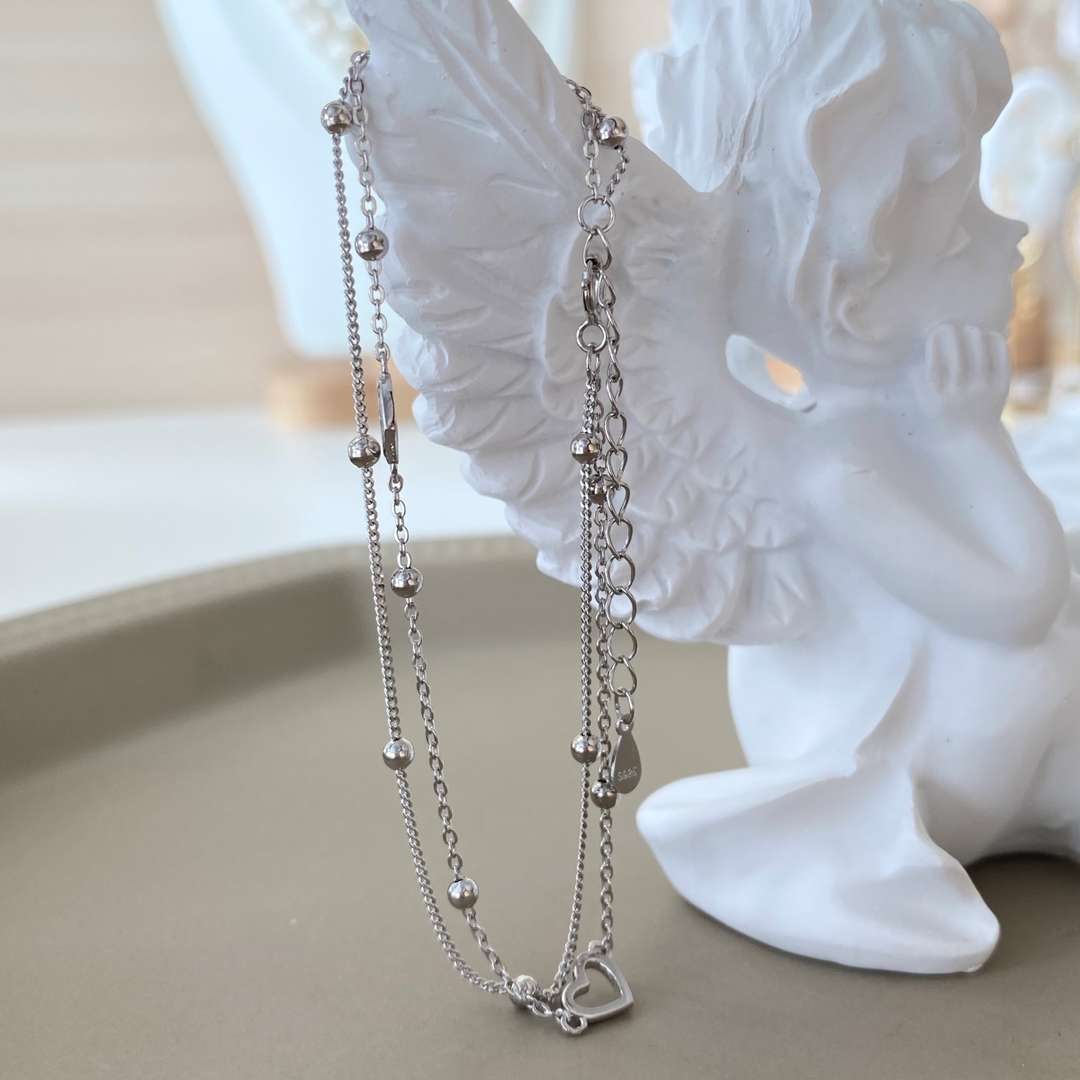 [CharmAmor]Dainty Double Layer Love Heart Bracelet