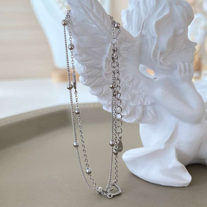 [CharmAmor]Dainty Double Layer Love Heart Bracelet