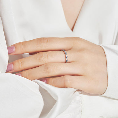 [CharmAmor]Sparkling Vibrant Round Shape Daily Ring