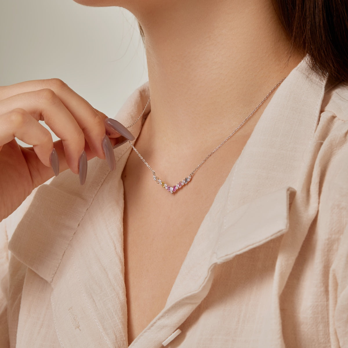 [CharmAmor]Dazzling Rainbow Necklace