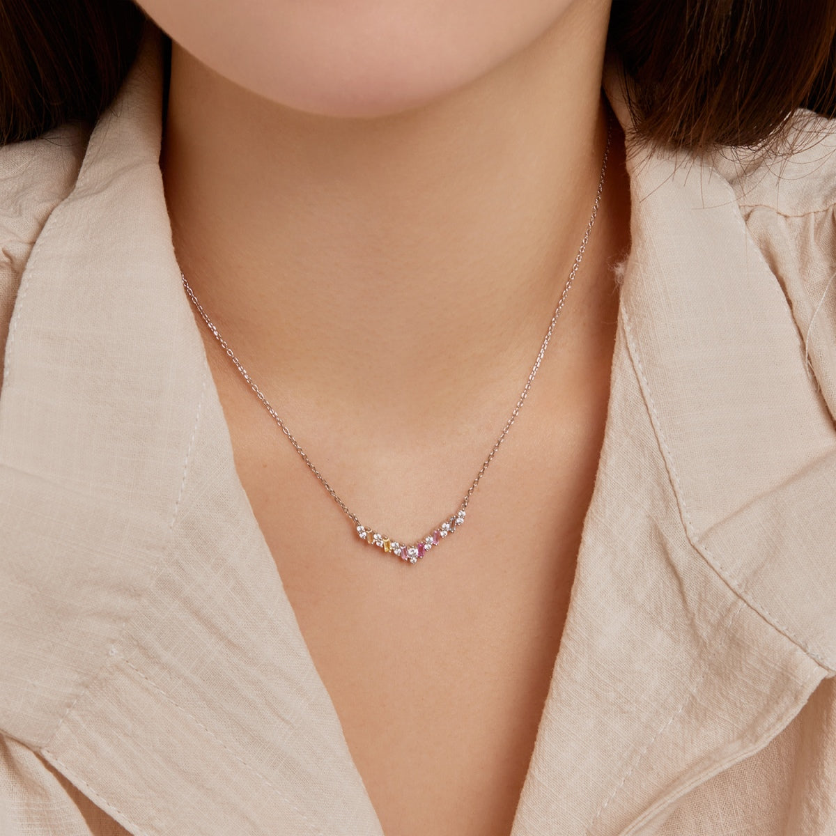 [CharmAmor]Dazzling Rainbow Necklace