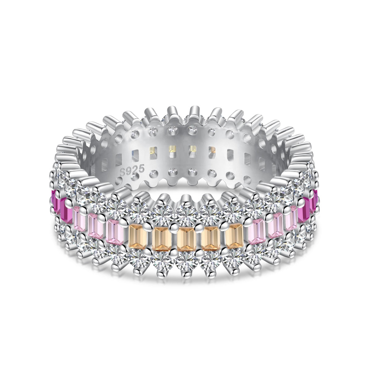 [CharmAmor]Ornate Colorful Radiant Cut Daily Ring