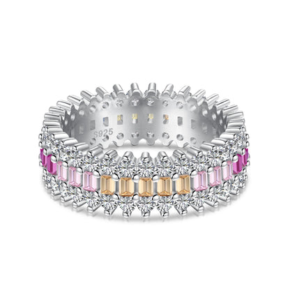 [CharmAmor]Ornate Colorful Radiant Cut Daily Ring