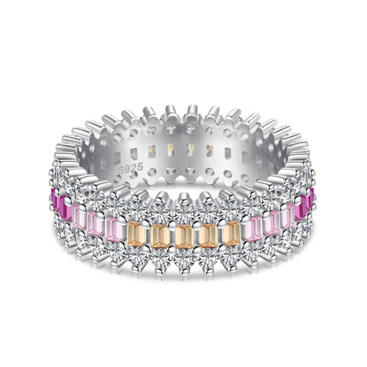 [CharmAmor]Ornate Colorful Radiant Cut Daily Ring