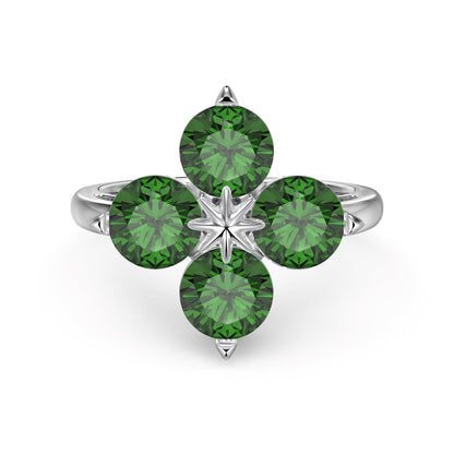 [CharmAmor]Four-Leaf Clover Eight-Pointed Star Ring