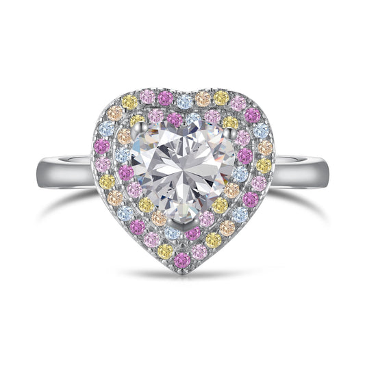 [CharmAmor]Delicate Ebullient Heart Shape Wedding Ring